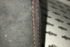 leather alcantara custom red stitch gear knob and gaiter vw transporter t5  t6 (5)
