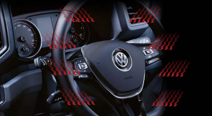 thumbnail image 2 of Refurbished Genuine Leather Steering Wheel For VW Crafter (2006-2015) - Black With Horn Control 2 of 3